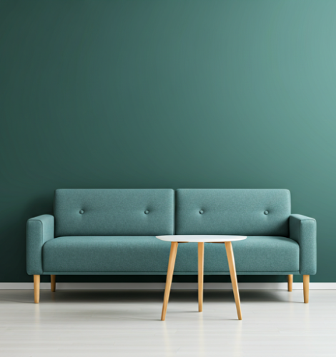 Modern and clean living room with renovated furniture